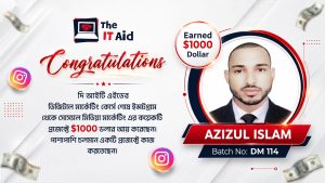The IT Aid digital marketing student success story earning 1000 dollars from an Instagram social media marketing project